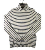 Polo Ralph Lauren Cotton Turtleneck‎ Sweater Womens Large Navy Ivory Stripe Photo 0