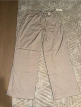 Abercrombie & Fitch Women's Wide-Leg Drawstring Pants - Beige Photo 0