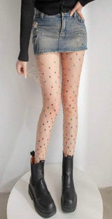 NWT Multicolored Star Fishnet Tights Photo 0