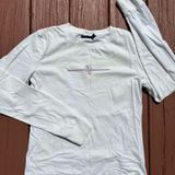 Vintage Y2K American Eagle faded white long sleeve M crew tee Photo 0