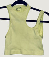 Urban Outfitters 153 | NWT Out From Under Asymmetrical Ribbed Cutout Crop Tank Top‎ Lime XS/S Photo 0