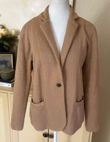 J. CREW Tan Knit Cotton‎ Schoolboy Sweater Blazer Size Small Photo 0