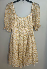 Altar'd‎ State Cream Dress with Yellow Floral Print Photo 0