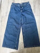 Zara Women’s Relaxed Wide-Leg Denim Jeans - Blue Photo 0