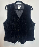 Vintage Koret Black Velvet Button Front Vest Women’s Medium Dark Academia Photo 0
