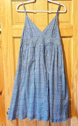 Gap Drop-Waist Maxi Dress Blue White Striped Spaghetti Strap Sundress women’s XL Photo 0