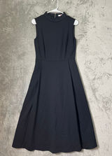 Boden 4R Black Mock Neck Sleeveless Fit & Flare Midi Dress Quiet Luxury Office Photo 0
