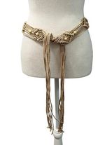Bohemian Macrame Braided Weave Belt Tassels Beaded OS Photo 0