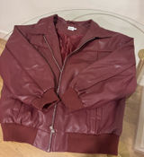 Princess Polly Leather Jacket Faux Burgundy Photo 0