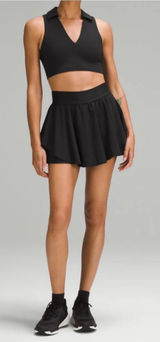 Lululemon Court Rival High Rise Skirt skort sz 8 black tennis Photo 0