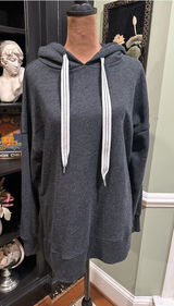 Aerie Oversized Longline Hoodie with Striped Drawstrings – Size M Photo 0