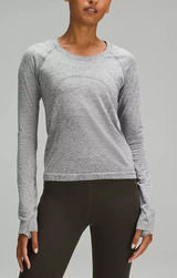 Lululemon Swiftly Tech Long Sleeve Top 2.0 Size 6 Gray Running Yoga Pilates Gym Photo 0