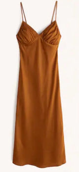 Abercrombie & Fitch Satin Slip Midi Dress Photo 0