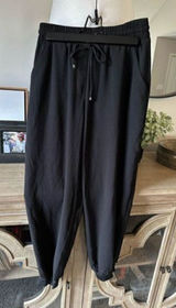 Trina Turk Dress Pants / Joggers Black Elastic Waistband and Tie Small‎ Photo 0