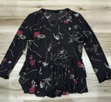 Out From Under Urban Outfitters Black Floral Mesh Top Women’s XS Photo 0