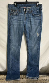 True Religion Blue Straight Legged Jeans‎ Photo 0