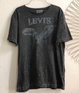 Y2K Black faded acid wash graphic tee t-shirt eagle wings gothic punk rock emo streetwear 100% cotton-L Measurement in pics Photo 0