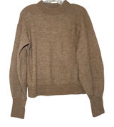 Quince Merino Wool Baby Alpaca Ribbed Mock Neck Sweater Tan Small Capsule basic Photo 0