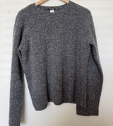 J. Crew Women Chunky Sweater‎ Large Gray Grunge Crewneck Granola Girl Cozy Photo 0