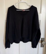 Pilcro Valani black cashmere v-neck sweater size medium Photo 0