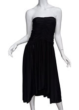 Misa Los Angeles‎ Black Strapless Flowy Asymmetric Hem Dress Minimalist Photo 0
