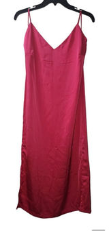 Shinestar Slip‎ Dress V-Neck Sleeveless Midi Dress Party Cocktail Red M Photo 0