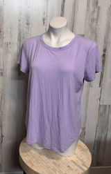 SO Lavender Purple Short Sleeve Crewneck T-Shirt Womens Size Large L Curved Hem Photo 0