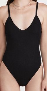 NEW Good American Always Fits One Piece Swimsuit Crinkle Black Women's 1/2 S/M Photo 0