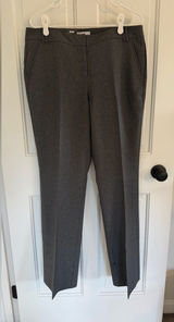 New York & Company Gray Straight Leg Dress Pants Size 12 Tall Career Photo 0