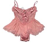 Sugar Thrillz by Dolls Kill Rave Ivy Spoiled But Not Rotten Lace Teddy in Pink Photo 0