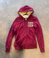 Y2K College Classics FSU Florida State Seminoles Zip Up Hoodie Maroon Rhinestone Photo 0