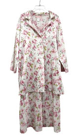 Oscar de la Renta Pink Label Floral Nightgown Set Pink White Large 683420T Photo 0