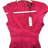 NWT Elegant Burgundy Bandage Dress Size Small Photo 0
