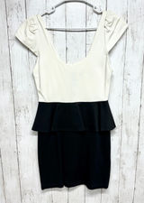 Alice + Olivia Dress Women Size 8 Black‎ Harris Peplum Mini Employed Sleeveless Photo 0