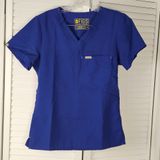 Figs Womens Blue Cabral One Pocket Scrub Top XS Photo 0