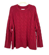 Aerie Burgundy Cable Knit Sweater Size Large NWT Classic Style Oversized Fit Photo 0