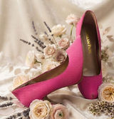 Dream Pairs Tiffanny 7.5 Womens Hot Pink Faux Suede Pointed Toe Heels Pumps Photo 0