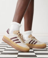 Adidas Gazelle Bold Leather Suede Platforms Burgundy Cream Maroon Sneakers Sz 8 white shoes Photo 0