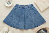 Abercrombie & Fitch Blue Acid Wash Skater‎ Skirt Womens Med Elastic Waist Flare Photo 0