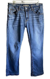 BKE Harper Jeans Womens 31x31.5‎ Blue Denim Distressed Casual straight 31R flaw Photo 0