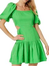 Lilly Pulitzer Kylanne Linen Puff Sleeve Coastal Resortwear Cut Out Dress 12 Photo 0