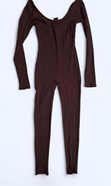 Vintage LA Luxe Brown off the shoulder jumpsuit Size Medium Photo 0