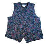 VTG Pendleton womens blue floral print button up vest. Size 6. grandmacore Photo 0