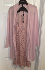 Tahari Pale Pink Floral Slip Nightdress with Matching Open Robe Photo 0