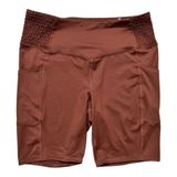 Maurices Luxe Pocket 8in Biker Brown Shorts Size L Super High Rise Stretch Photo 0