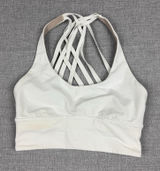 Lululemon Free to Be Moved Bra Womens 2 White Strappy Back Longline LW2ATCS Photo 0