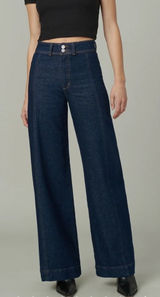 Joe's Jeans The Seamed Denim Trouser Womens Blue Rinse Wide Leg 33 Photo 0
