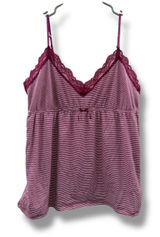 Old Navy Intimates Camisole‎ Large Purple Stripe Lace Trim Sleep Lounge Y2K Soft Photo 0
