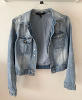 White House Black Market Light Blue Denim Jean Jacket Photo 0