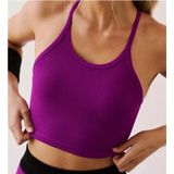 Free‎ People Movement Happiness Runs Crop Tank Magenta Purple Ribbed XS/S Photo 0